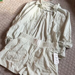 Hippie Rose Striped Set in Cream and White